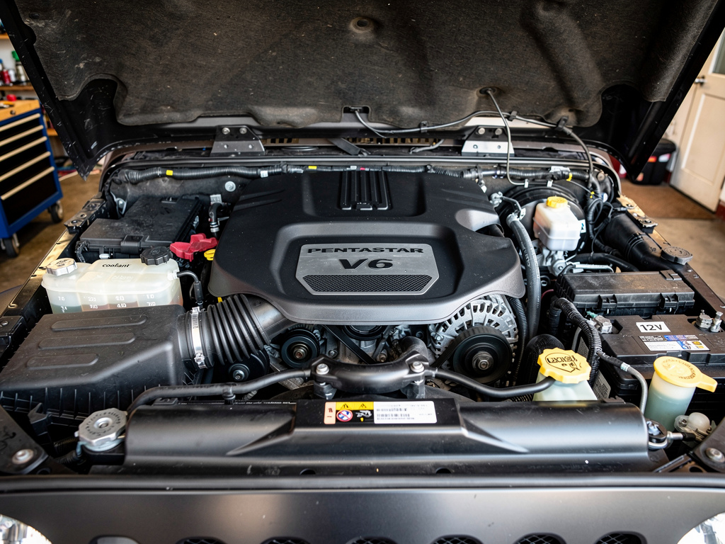 Jeep Wrangler Pentastar V6 engine bay