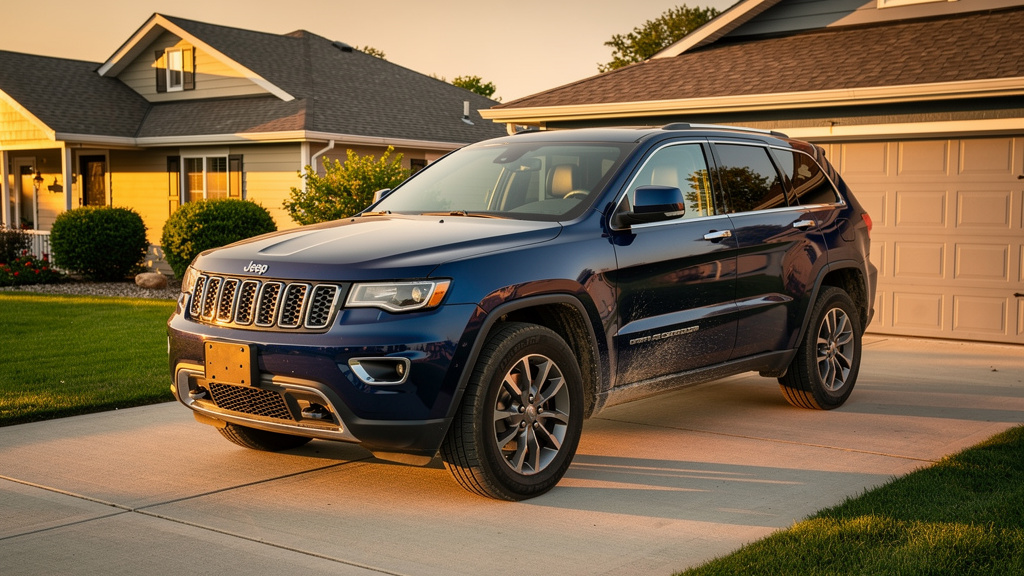 Jeep Grand Cherokee parked in a suburban driveway