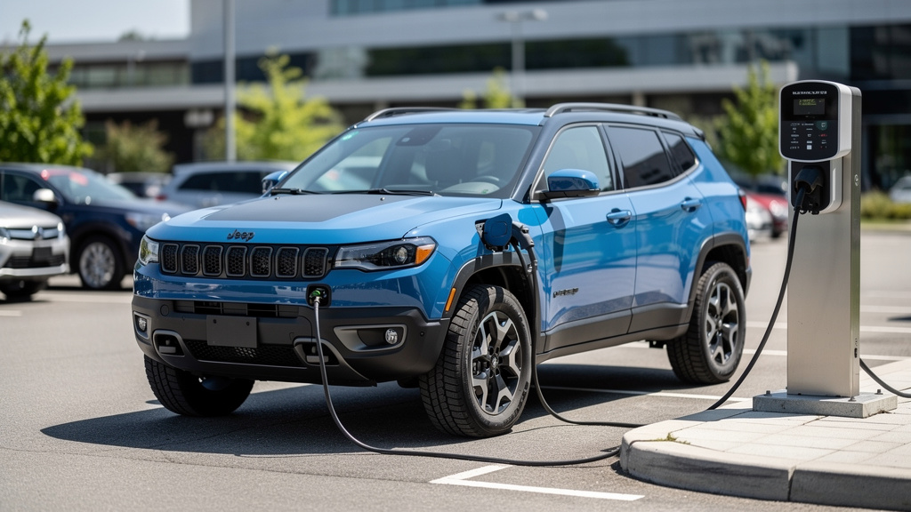Jeep Recon electric SUV at a charging station