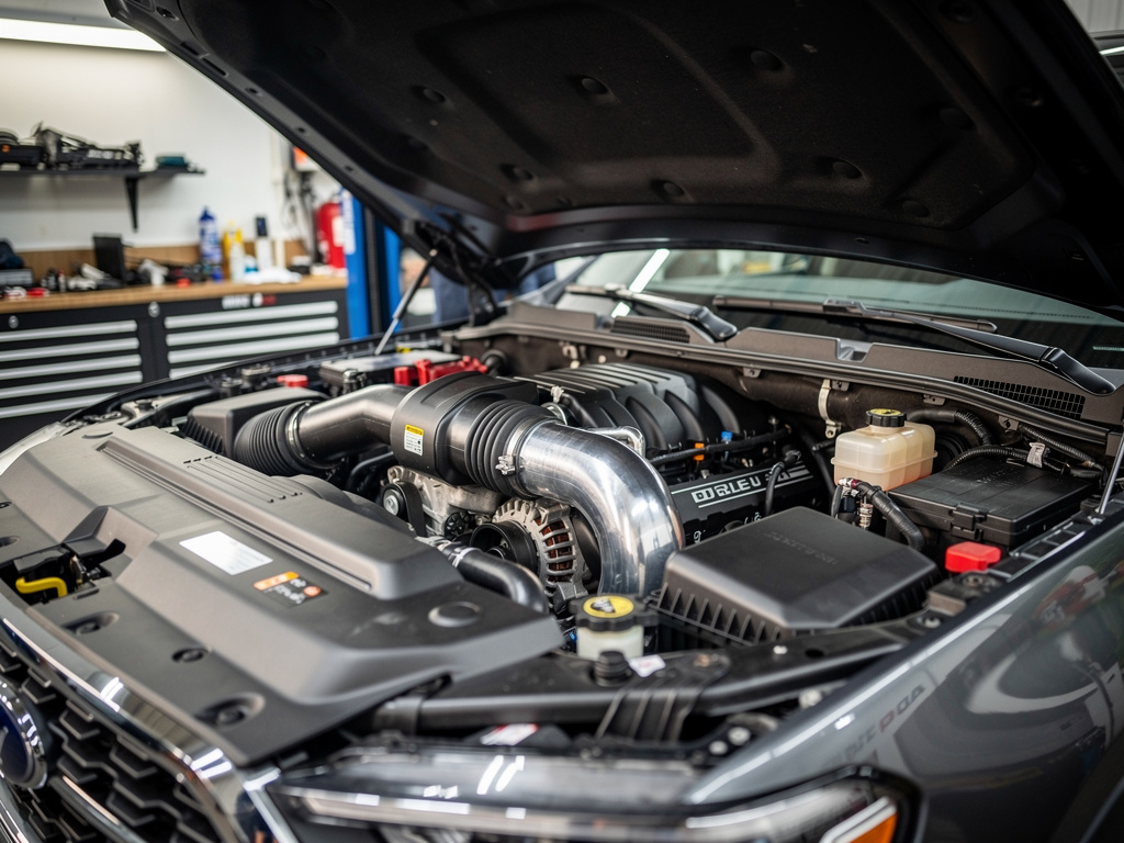 Full-size SUV turbocharged inline-six engine bay