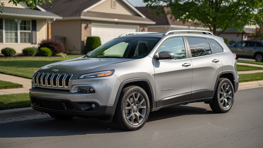 Jeep Cherokee parked on a suburban street