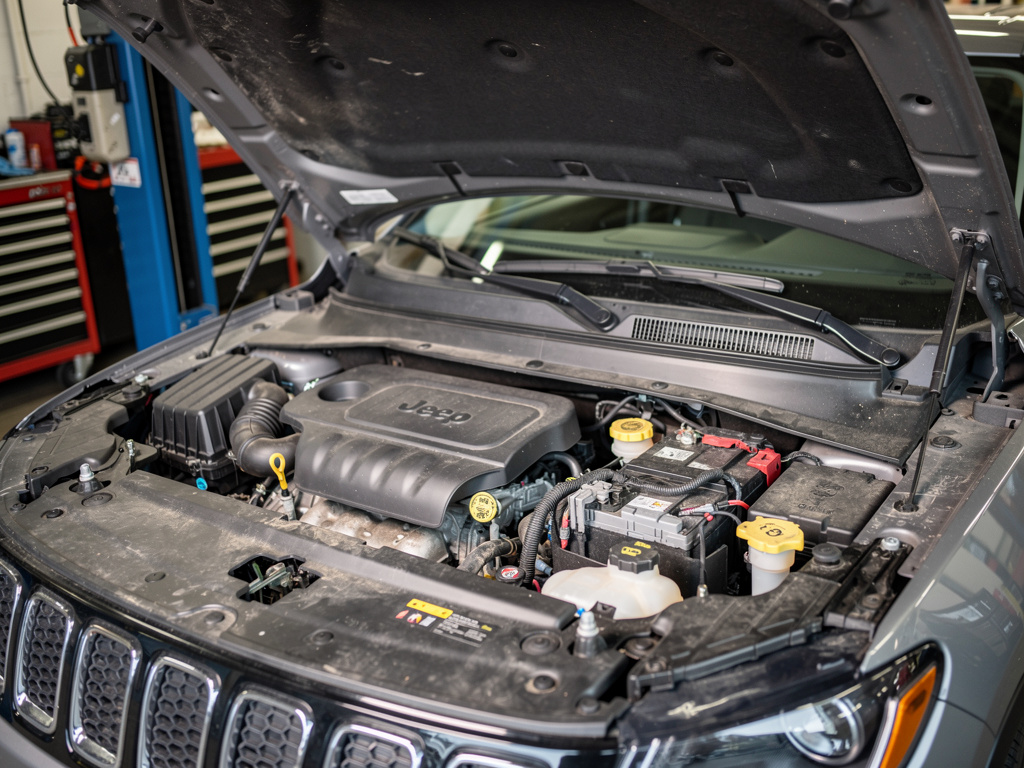 Jeep Compass four-cylinder engine bay