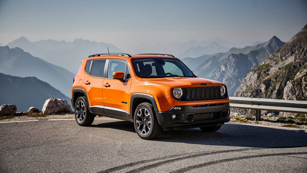 Jeep Renegade on a mountain overlook road